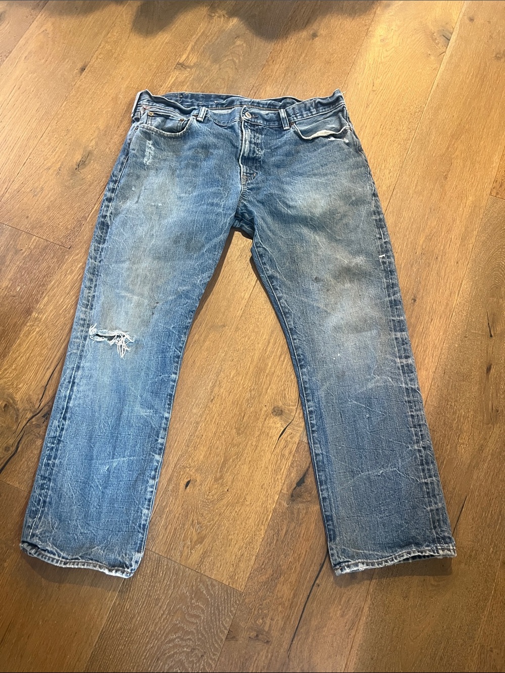 Vintage Ralph Lauren Straight Leg Distressed Jeans // would be perfect for Jorts